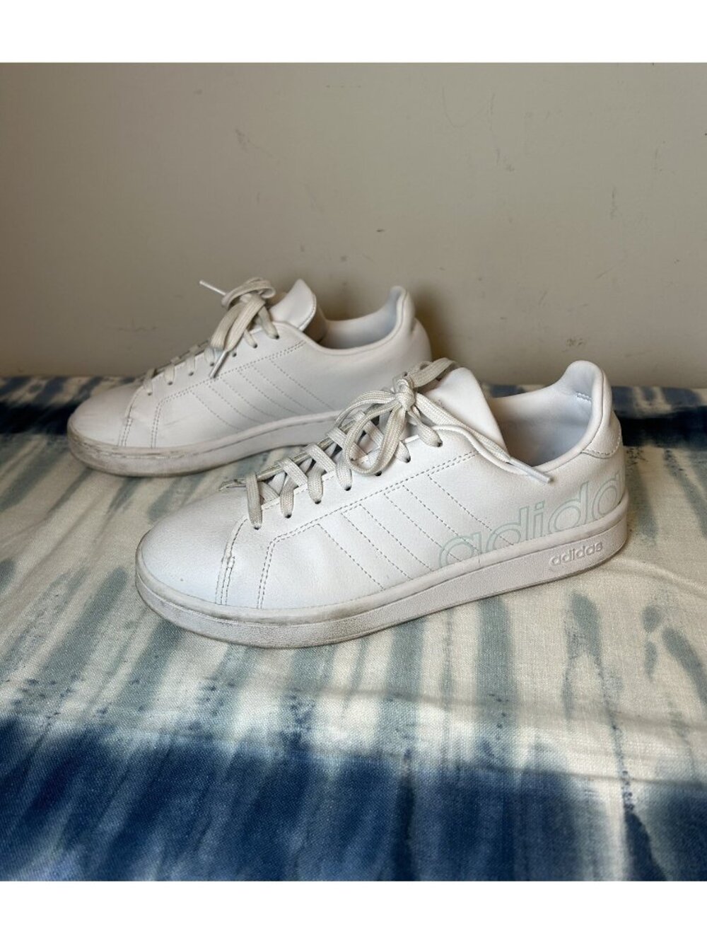 Adidas Neo Women's Cloudfoam Memory Shoes Size 7.5 White Blue 7 1/2 Sneakers - Picture 2 of 12